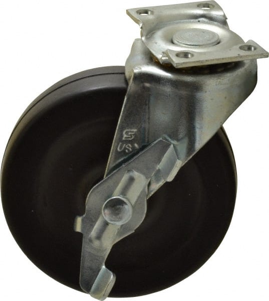 Swivel Top Plate Caster: Soft Rubber, 3