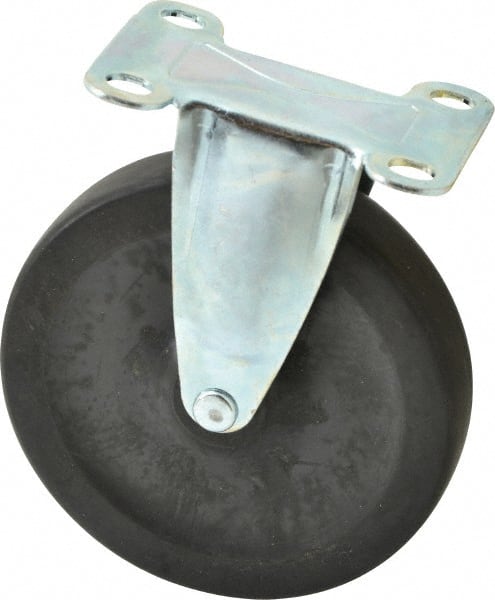 Rigid Top Plate Caster: Hard Rubber, 5