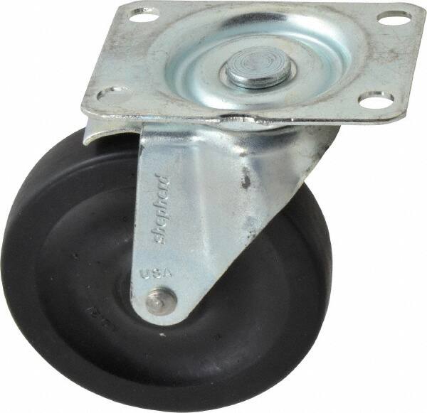 Swivel Top Plate Caster: Hard Rubber, 4