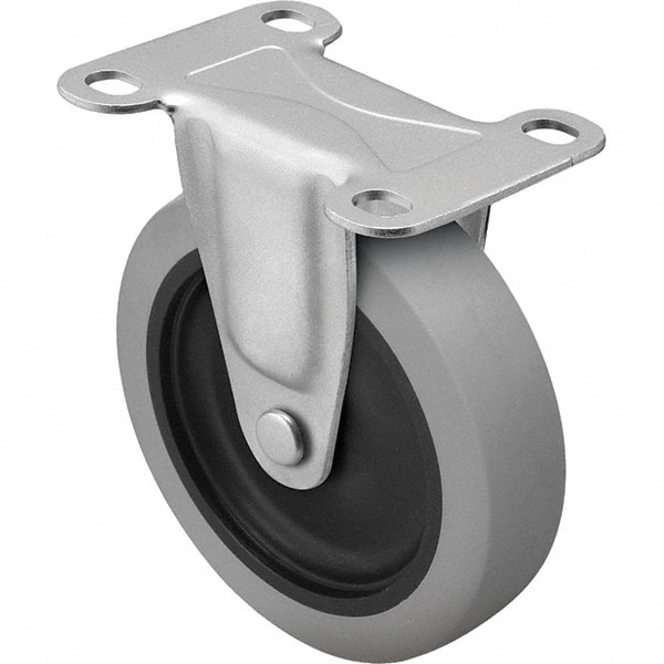 Rigid Top Plate Caster: Thermoplastic Rubber, 3