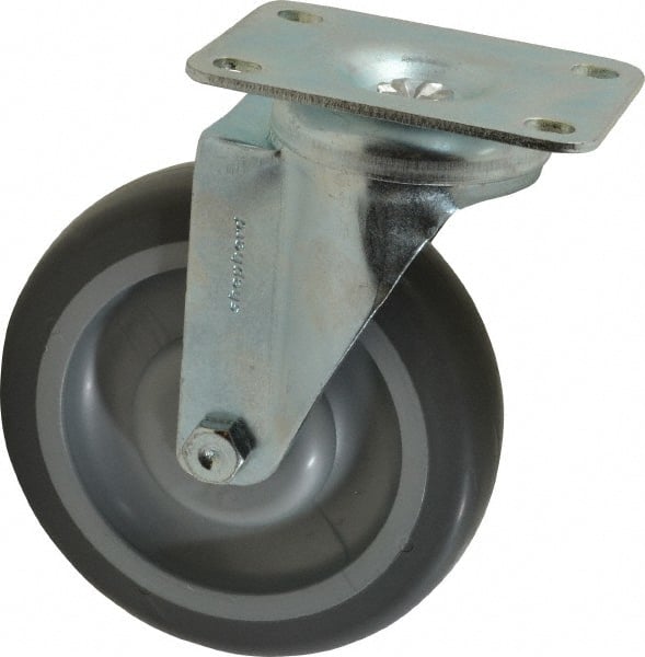 Swivel Top Plate Caster: Thermoplastic Rubber, 5