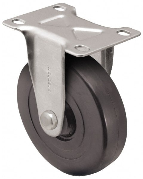 Rigid Top Plate Caster: Hard Rubber, 5