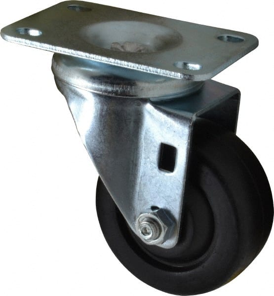 Swivel Top Plate Caster: Soft Rubber, 3