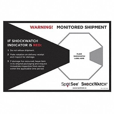 Shock Indicator Companion Label PK500 MPN:26107