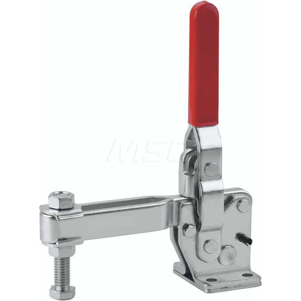 Manual Hold-Down Toggle Clamp: Vertical, 1,000 lb Capacity, U-Bar, Flanged Base MPN:50100