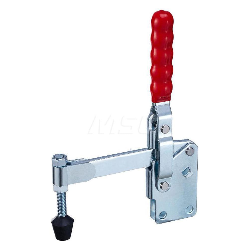 Manual Hold-Down Toggle Clamp: Vertical, 750 lb Capacity, Solid Bar, Straight Base MPN:50200