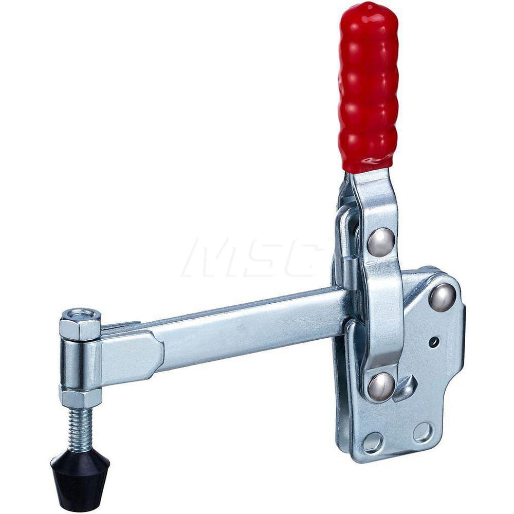 Manual Hold-Down Toggle Clamp: Vertical, 500 lb Capacity, Solid Bar, Straight Base MPN:50260