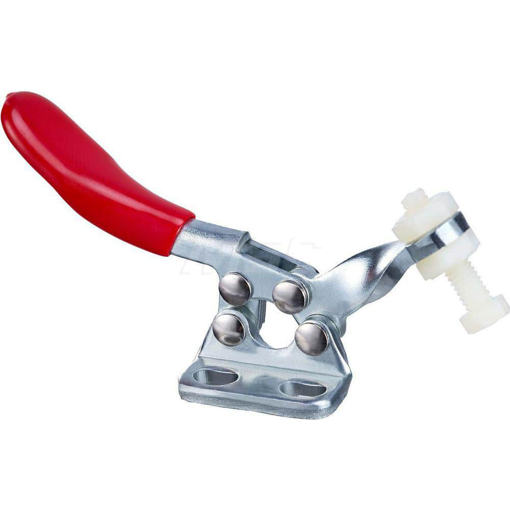 Manual Hold-Down Toggle Clamp: Horizontal, 60 lb Capacity, Solid Bar, Flanged Base MPN:60260