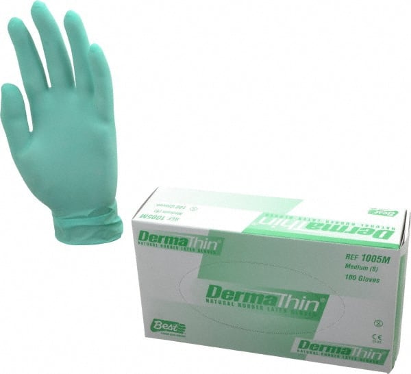 Disposable Gloves: Medium, 5 mil Thick, Latex-Coated, Latex, Powdered, Industrial Grade MPN:1005M