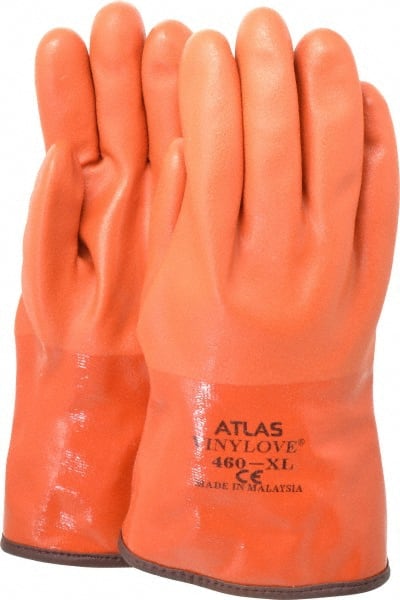 Chemical Resistant Gloves: X-Large, 1.1 mm Thick, Polyvinylchloride-Coated, Polyvinylchloride, Unsupported MPN:460XL-10