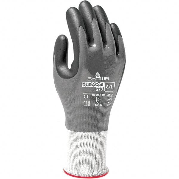 Cut, Puncture & Abrasive-Resistant Gloves: Size L, ANSI Cut A3, ANSI Puncture 2, Nitrile, ATA & HPPE Blend MPN:577L-08