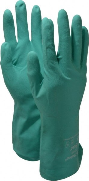 Chemical Resistant Gloves: Small, 11 mil Thick, Nitrile, Unsupported MPN:717-07