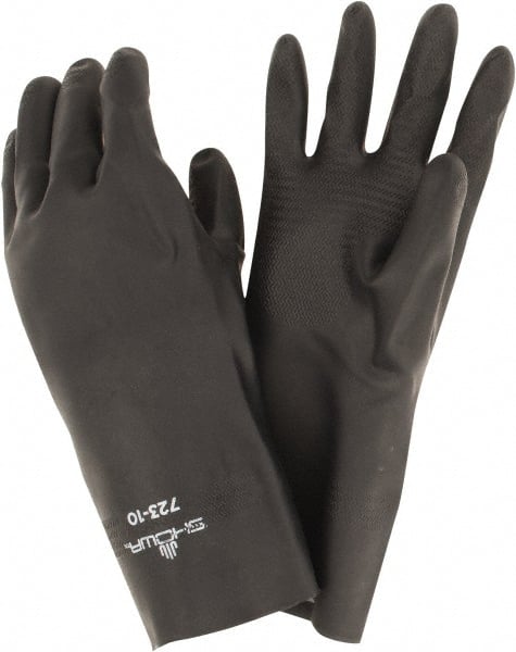 Chemical Resistant Gloves: X-Large, 24 mil Thick, Neoprene-Coated, Neoprene, Supported MPN:723XL-10