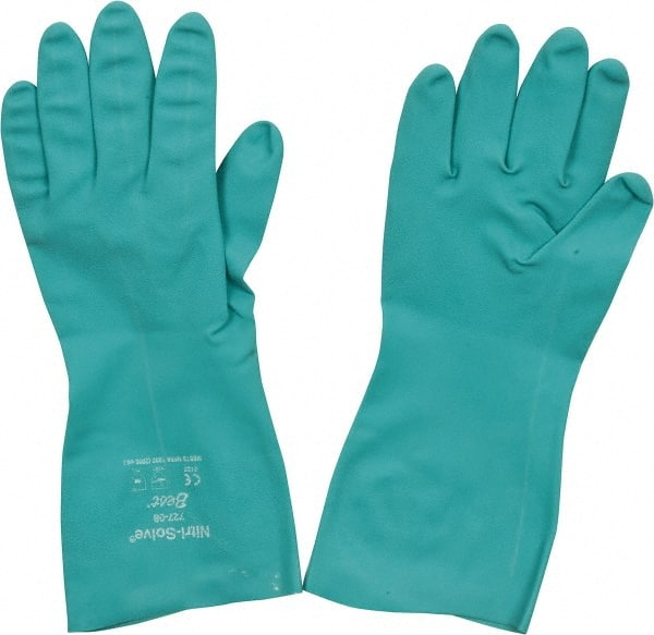 Chemical Resistant Gloves: Medium, 15 mil Thick, Nitrile-Coated, Nitrile, Unsupported MPN:727-08