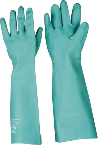 Chemical Resistant Gloves: Medium, 22 mil Thick, Nitrile-Coated, Nitrile, Unsupported MPN:737-08
