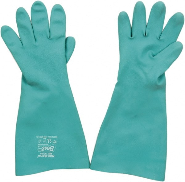 Chemical Resistant Gloves: Large, 22 mil Thick, Nitrile-Coated, Nitrile, Unsupported MPN:737-09
