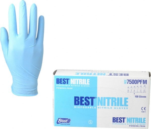 Disposable Gloves: 4 mil Thick, Nitrile-Coated, Nitrile, Industrial Grade MPN:7500PFM