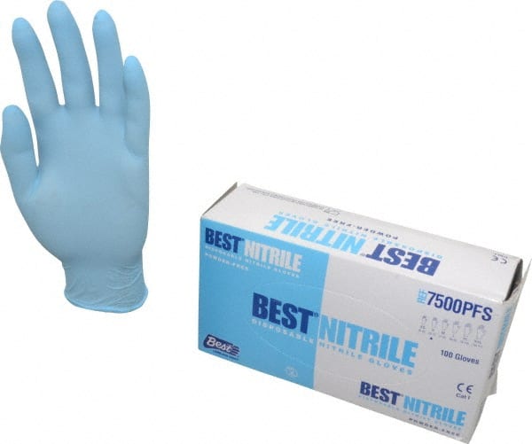 Disposable Gloves: 4 mil Thick, Nitrile-Coated, Nitrile, Industrial Grade MPN:7500PFS