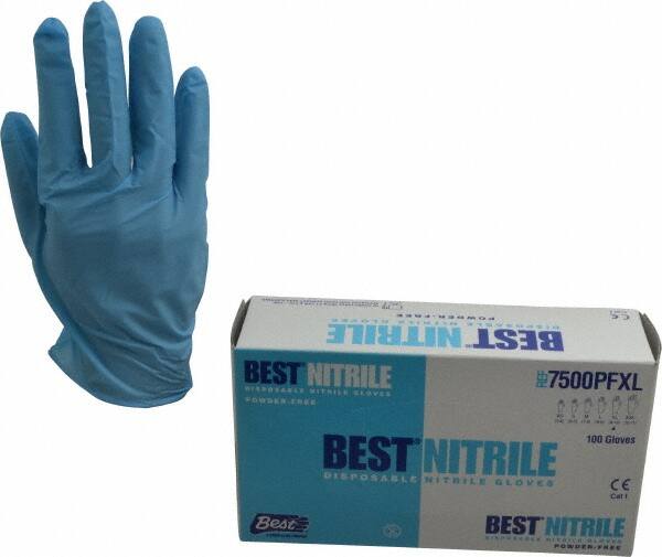 Disposable Gloves: 4 mil Thick, Nitrile, Industrial Grade MPN:7500PFXL