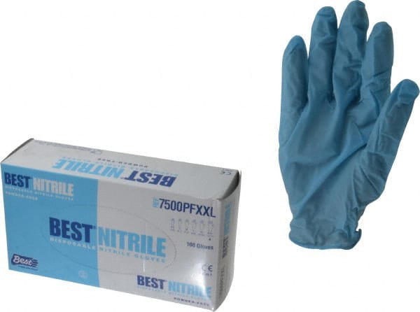 Disposable Gloves: 4 mil Thick, Nitrile, Industrial Grade MPN:7500PFXXL