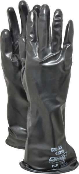 Chemical Resistant Gloves: Medium, 14 mil Thick, Butyl, Unsupported MPN:874-08