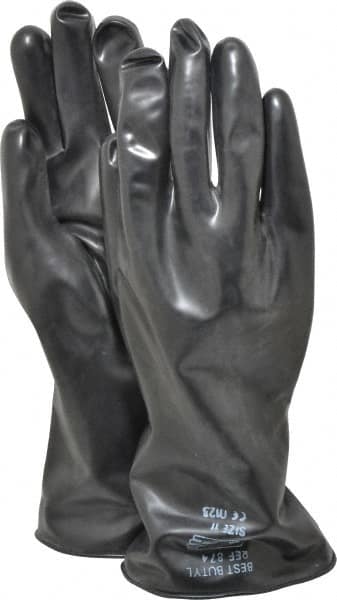Chemical Resistant Gloves: 2X-Large, 14 mil Thick, Butyl, Unsupported MPN:874-11