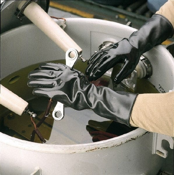 Chemical Resistant Gloves: Large, 28 mil Thick, Viton, Unsupported MPN:890-09