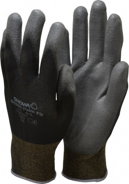 General Purpose Work Gloves: Large, Polyurethane Coated, Nylon MPN:BO500B-L