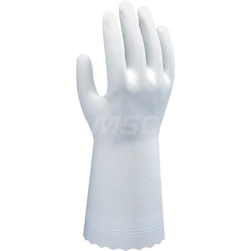 Chemical Resistant Gloves: Medium, 11 mil Thick, Polyvinylchloride-Coated, Rubber, Unsupported MPN:BO700M-08
