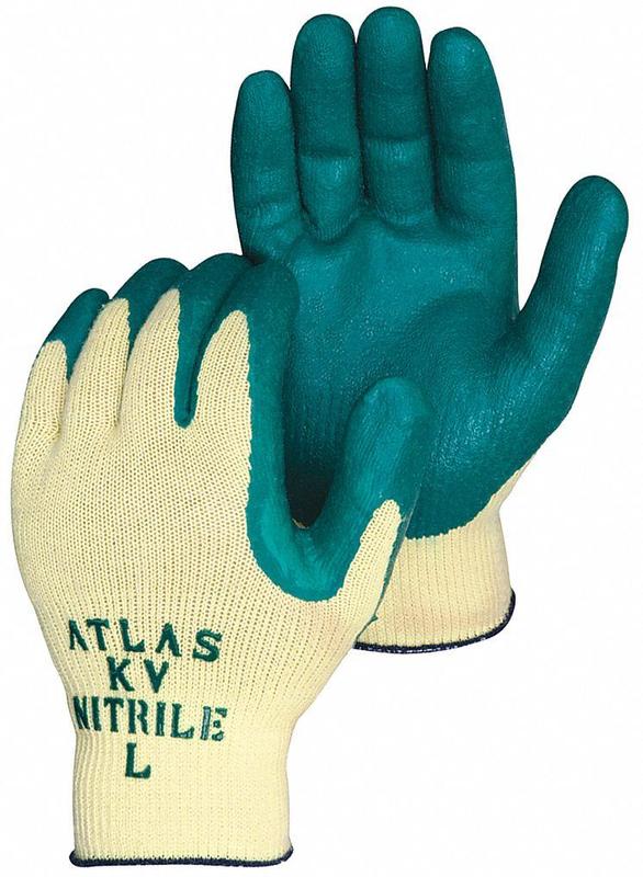 K2541 Coated Gloves Green/Yellow L PR MPN:KV350L-09