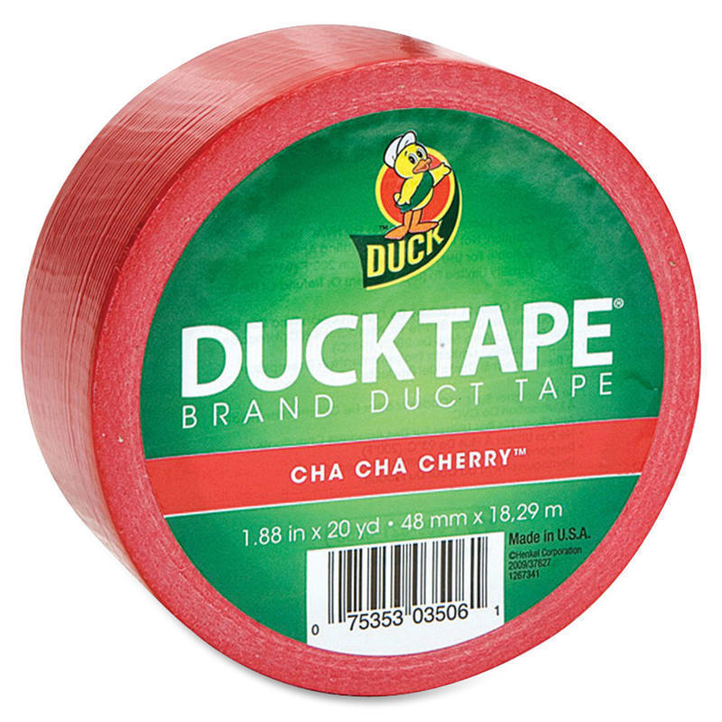 Duck Brand Brand Color Duct Tape - 20 yd Length x 1.88in Width - For Repairing, Color Coding, Packing, Crafting - 1 / Roll - Red (Min Order Qty 11) MPN:1265014RL