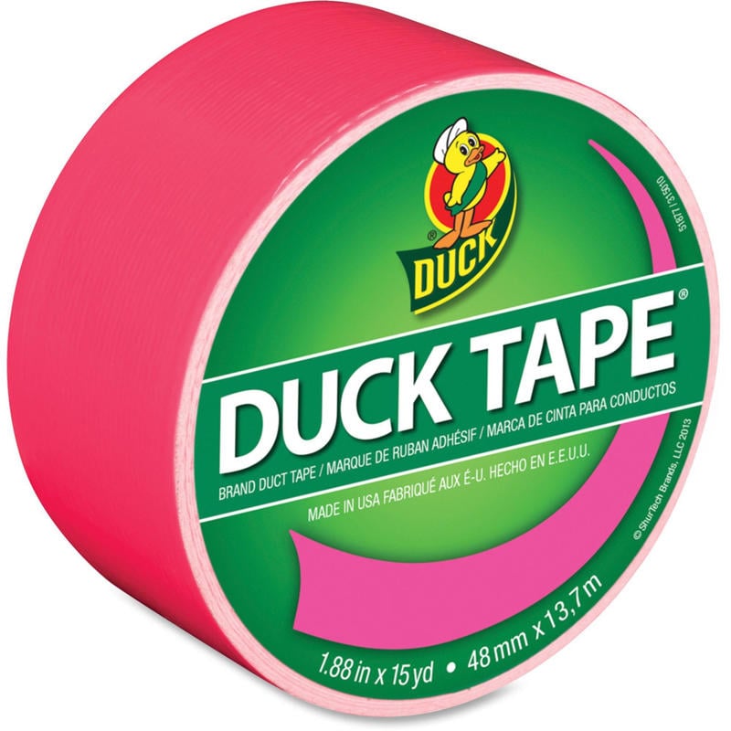 Duck Brand Color Duct Tape - 15 yd Length x 1.88in Width - For Color Coding, Repairing, Packing, Crafting - 1 / Roll - Pink (Min Order Qty 9) MPN:1265016RL