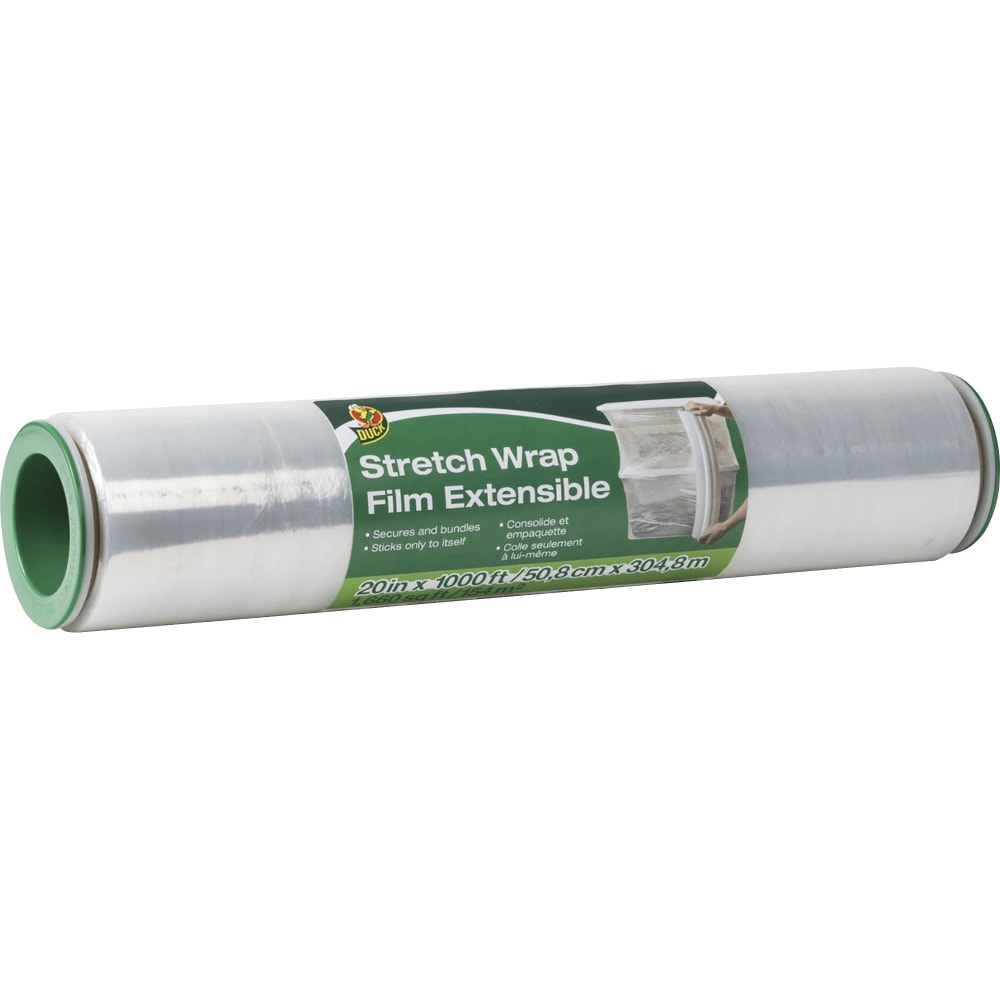 Duck Extensible Stretch Wrap Film - 20in Width x 1000 ft Length - Non-adhesive, Durable, Handle, Self-stick - Plastic Film - Clear - 1Each (Min Order Qty 2) MPN:285850