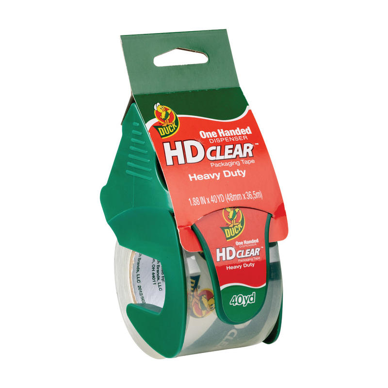 Duck HD Clear Heavy-Duty Packaging Tape, With Dispenser, 1.88in x 40 Yd., Clear (Min Order Qty 15) MPN:286125