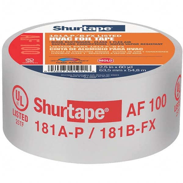 Silver Aluminum Foil Tape: 60 yd Long, 2-1/2