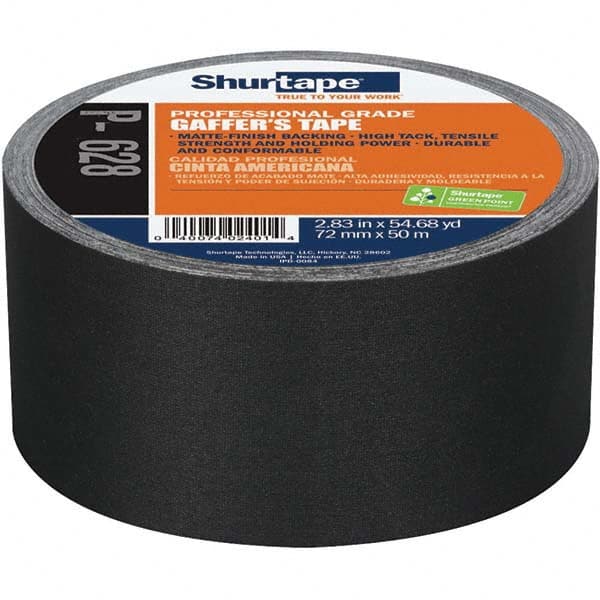 Gaffers Tape: 72 mm Wide, 50 m Long, Black MPN:181204