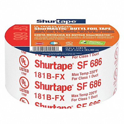 Foil Tape 3 in x 33 3/8 yd Aluminum MPN:SF 686