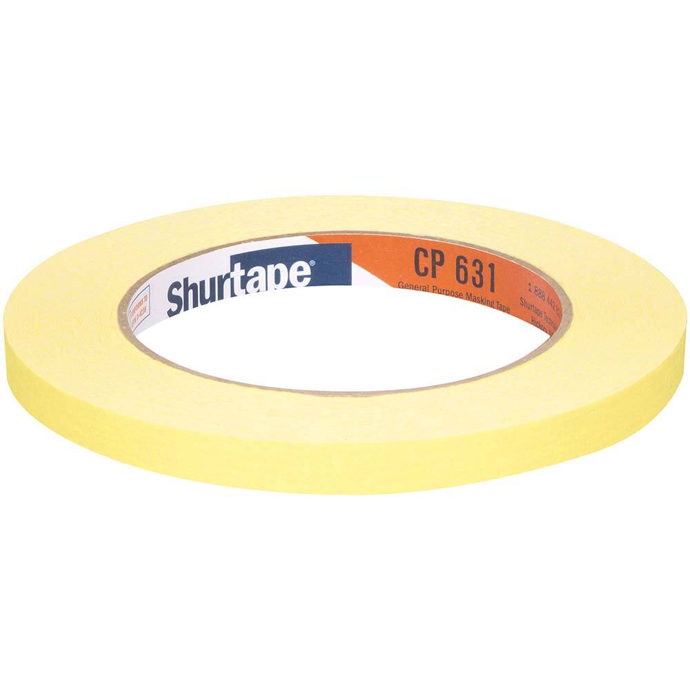 Masking Tape: 9 mm Wide, 60 yd Long, 4.5 mil Thick, Yellow MPN:101764