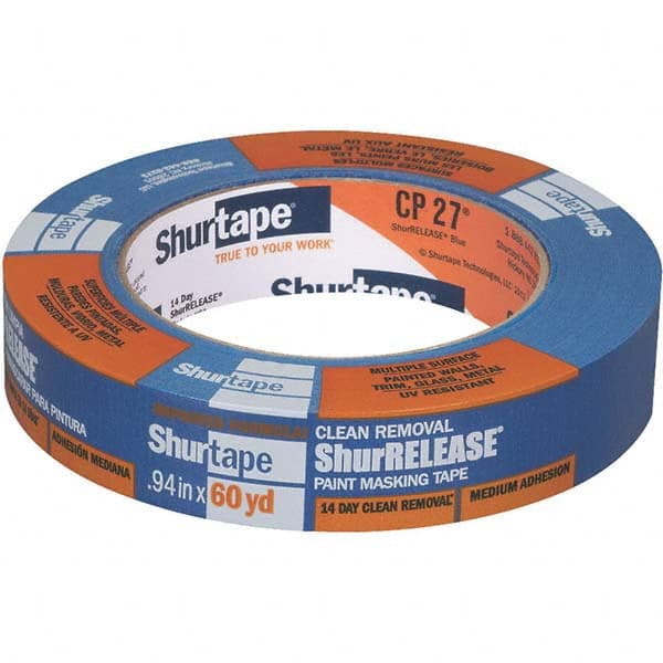 Painter's Tape: 24 mm Wide, 55 m Long, 5.5 mil Thick, Blue MPN:202872