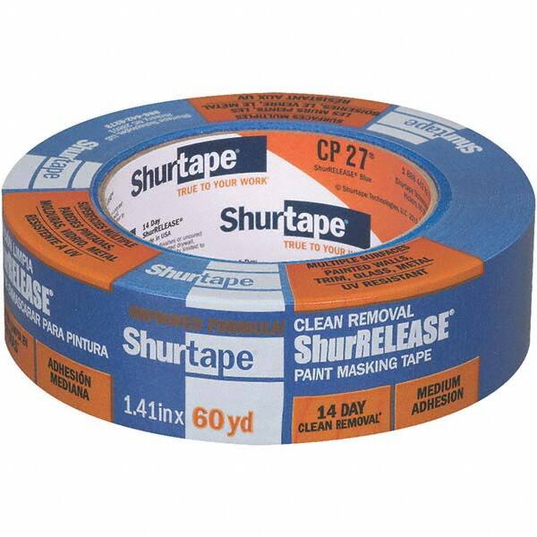 Painter's Tape: 36 mm Wide, 55 m Long, 5.5 mil Thick, Blue MPN:202879