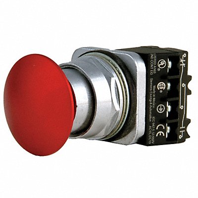 Push Button 30mm 1.73 in Mushroom Red MPN:52BP2A2