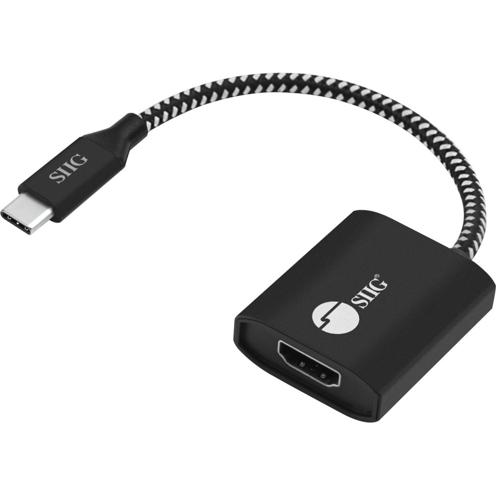 SIIG USB Type-C to HDMI Video Cable Adapter with PD Charging - USB Type C - 1 x HDMI, HDMI (Min Order Qty 2) MPN:CB-TC0811-S1