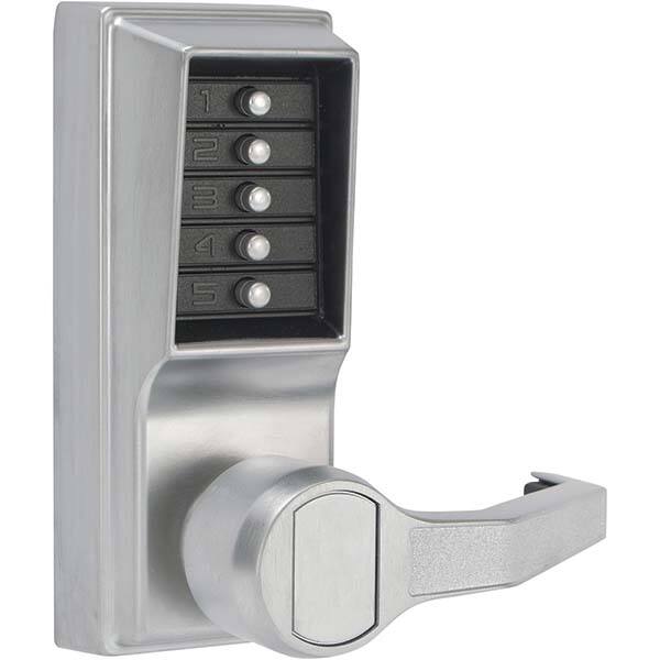 Lever Locksets, Type: Push-button Lock, Door Thickness: 1-3/4, Back Set: 2-3/4, For Use With: Commercial Doors, Finish/Coating: Satin Chrome, Material: Steel MPN:LR1012-26D-41