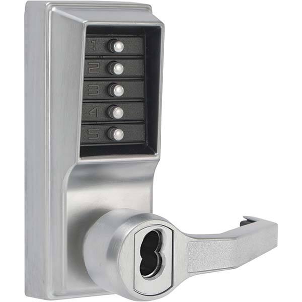 Lever Locksets, Type: Push-button Lock, Door Thickness: 1-3/4, Back Set: 2-3/4, For Use With: Commercial Doors, Finish/Coating: Satin Chrome, Material: Steel MPN:LR1076B-26D-41