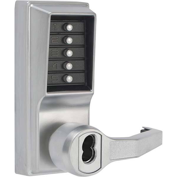 Lever Locksets, Type: Push-button Lock, Door Thickness: 1-3/4, Back Set: 2-3/4, For Use With: Commercial Doors, Finish/Coating: Satin Chrome, Material: Steel MPN:LR1076C-26D-41