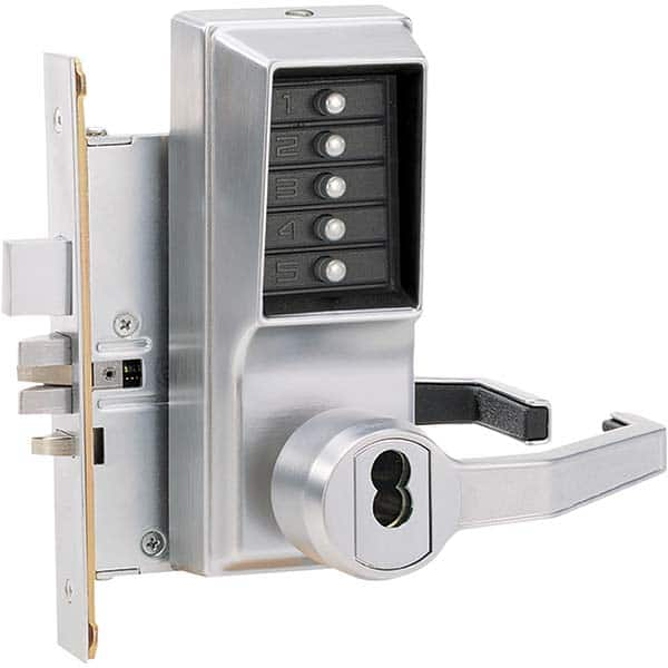 Lever Locksets, Type: Push-button Lock, Door Thickness: 1-3/4, Back Set: 2-3/4, For Use With: Commercial Doors, Finish/Coating: Satin Chrome, Material: Steel MPN:R8148C-26D-41