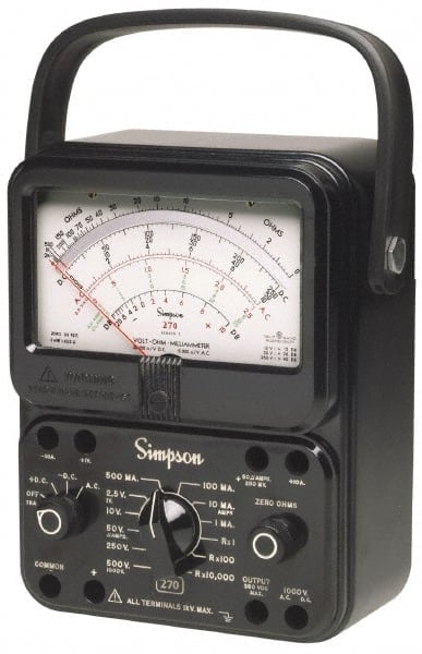 Analog & Manual Ranging Multimeter: 1,000 VAC/VDC MPN:12226