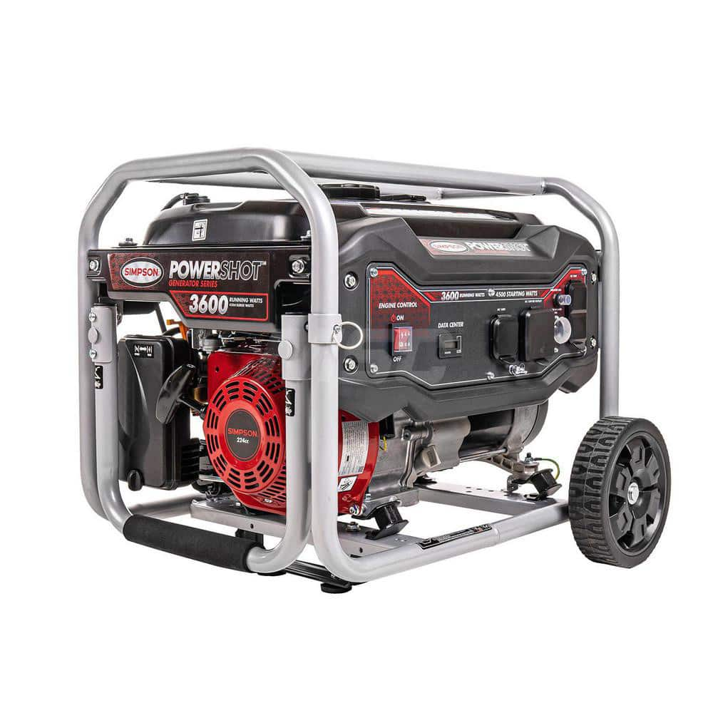 Portable Power Generator: Gasoline, 3,600W, 10 h, Recoil MPN:70069