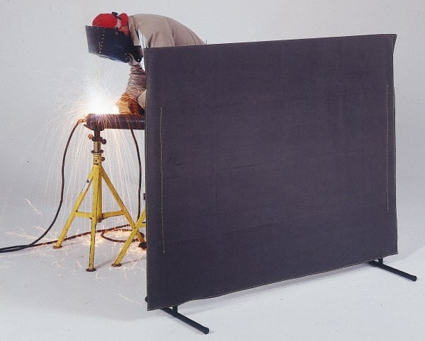 6 Ft. Wide x 5 Ft. High, 30 mil Thick Cotton Duck Portable Welding Screen Kit MPN:13011065