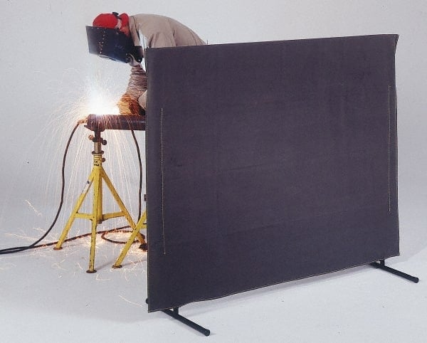 6 Ft. Wide x 5 Ft. High, 14 mil Thick Transparent Vinyl Portable Welding Screen Kit MPN:13041065